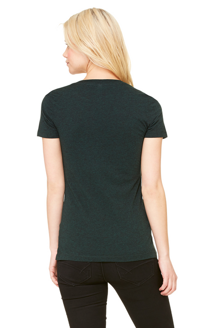 Women's Triblend Short-Sleeve Deep V-Neck T-Shirt - Emerald Triblend