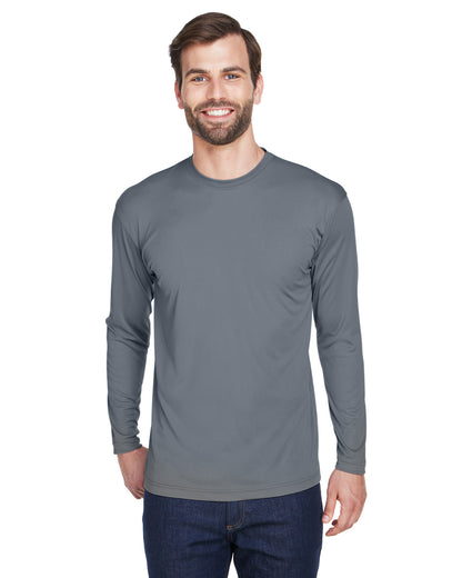 Unisex Cool & Dry Sport Long-Sleeve Performance Interlock T-Shirt - Charcoal