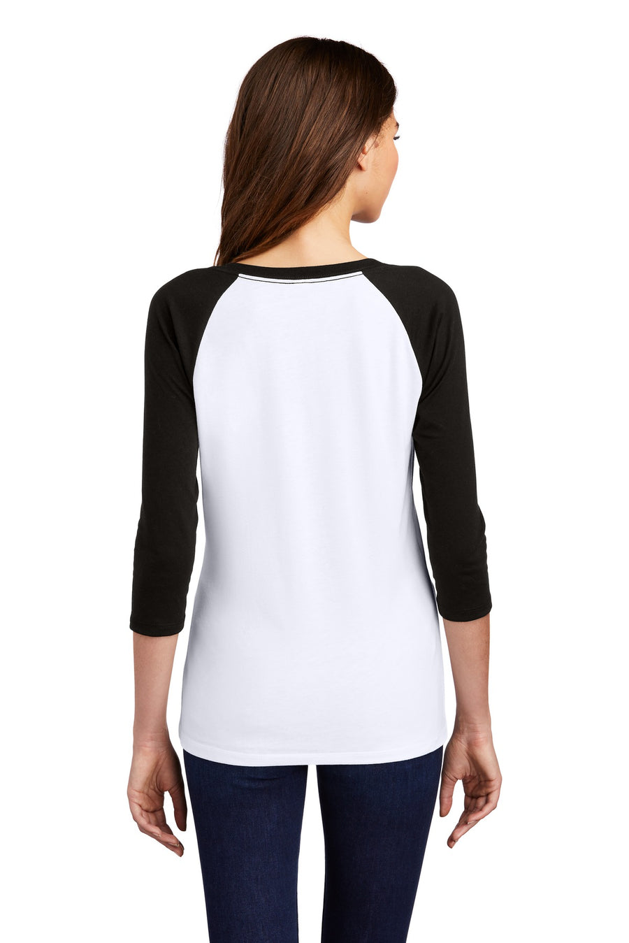 Women's Perfect Tri 3/4-Sleeve Raglan - Black / White