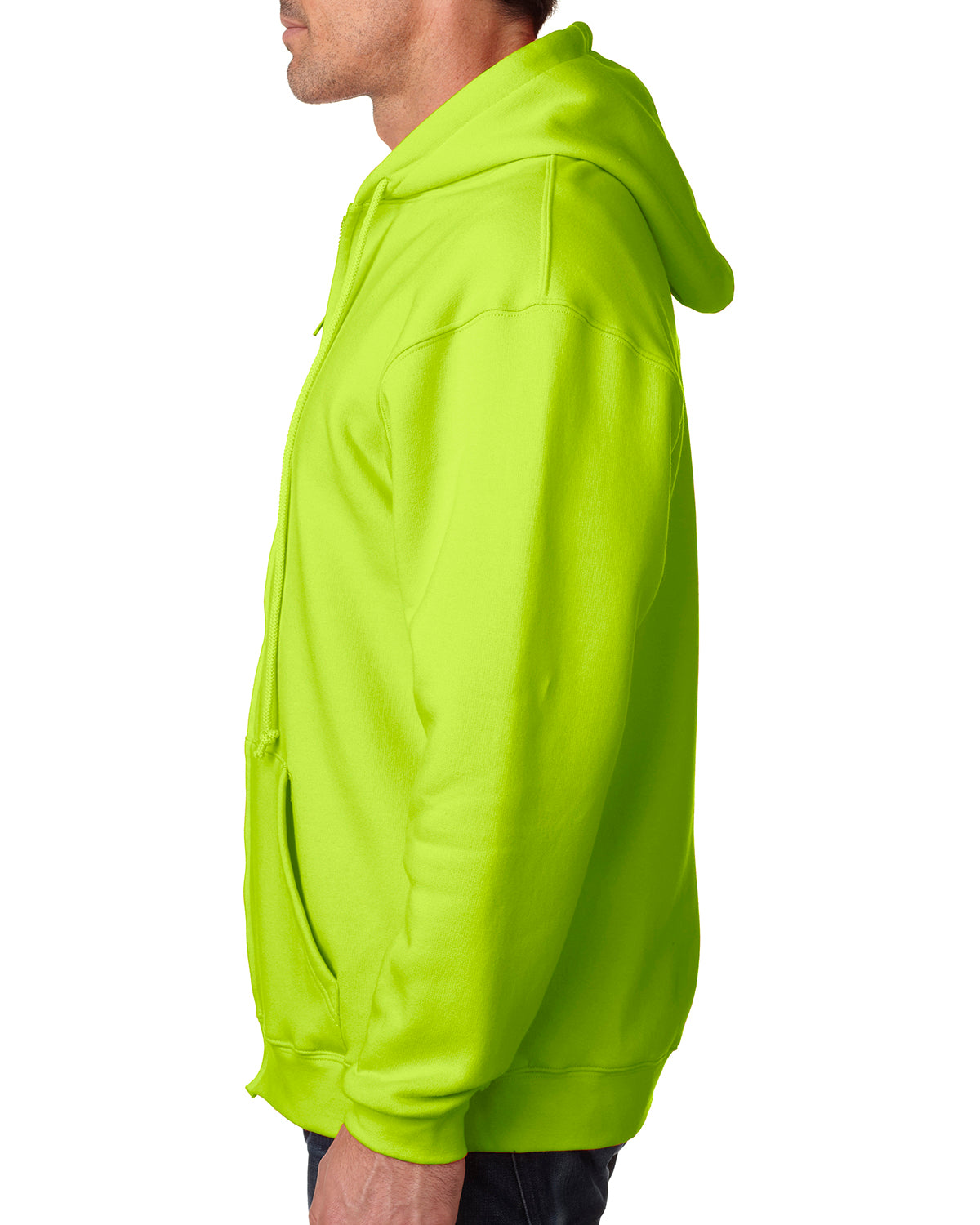 Unisex 80% cotton/20% polyester Full-Zip Hoodie - Lime Green