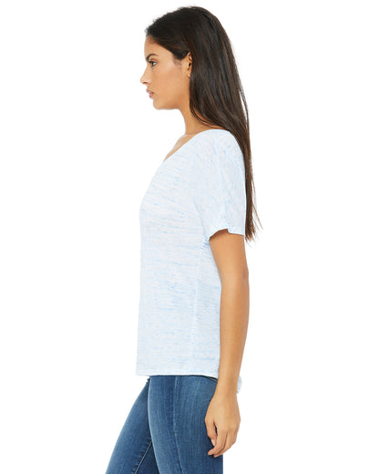 Women's Slouchy V-Neck T-Shirt - Blue Marble