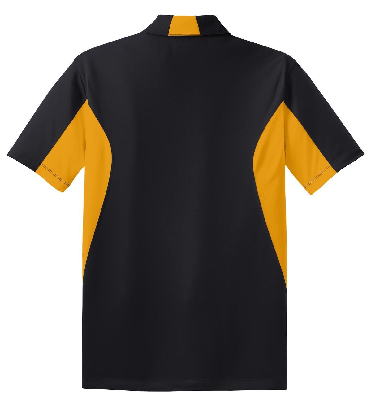 Men's Side Blocked Micropique Sport-Wick Polo - Black / Gold