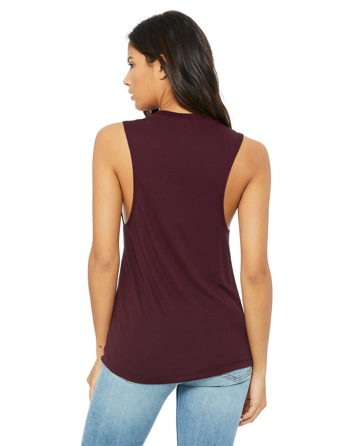 Women's Flowy Scoop Muscle Tank - Maroon