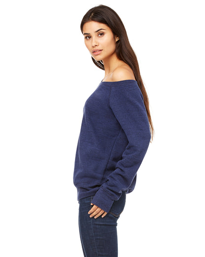 Women's Sponge Fleece Wide Neck Sweatshirt - Navy Triblend