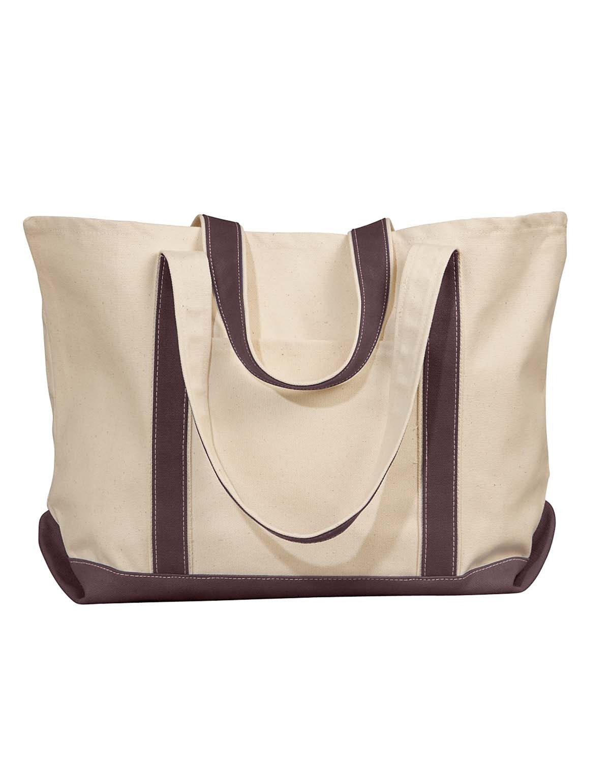 Carmel Canvas Boat Tote - Natural / Brown