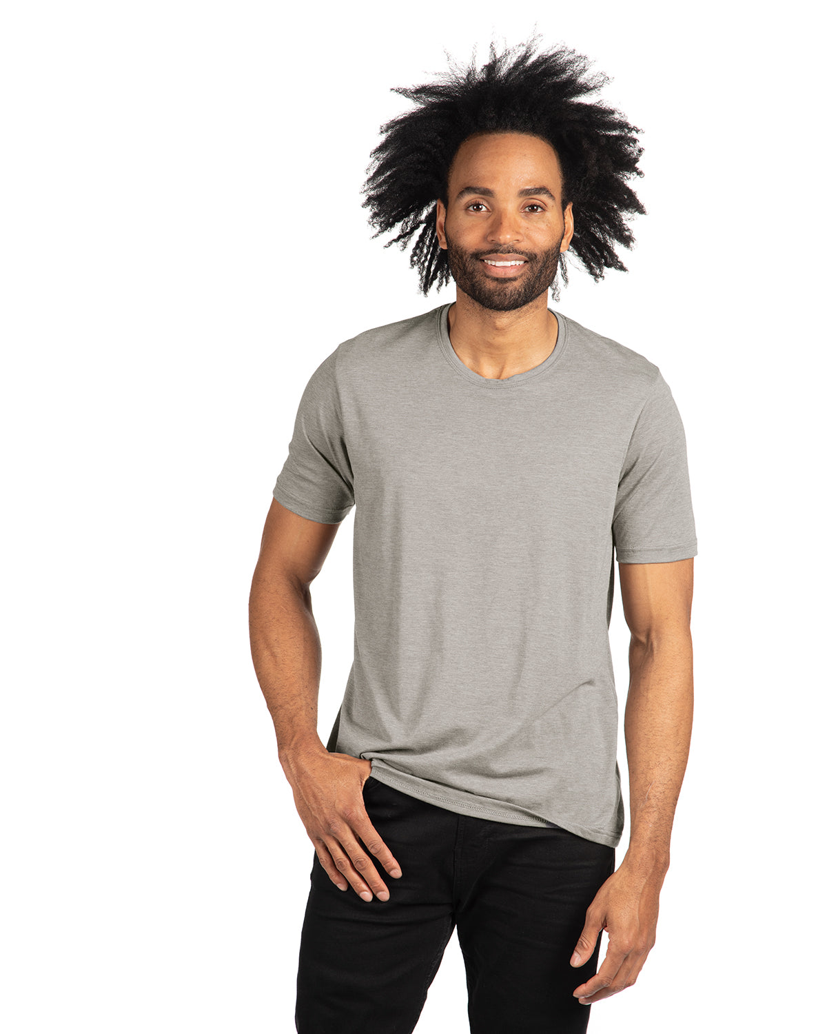 Unisex Poly/Cotton Crew - Heather Grey