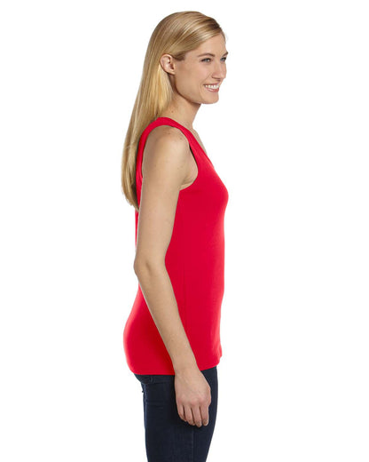 Women's Missy Widestrap Baby Rib Tank - Red