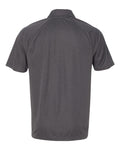 Unisex Performance Three-Button Raglan Polo - Dark Gray Heather