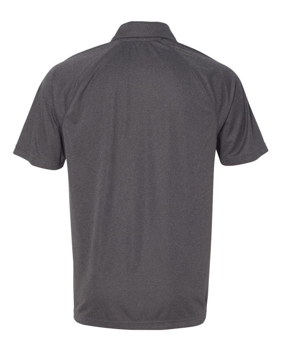 Unisex Performance Three-Button Raglan Polo - Dark Gray Heather