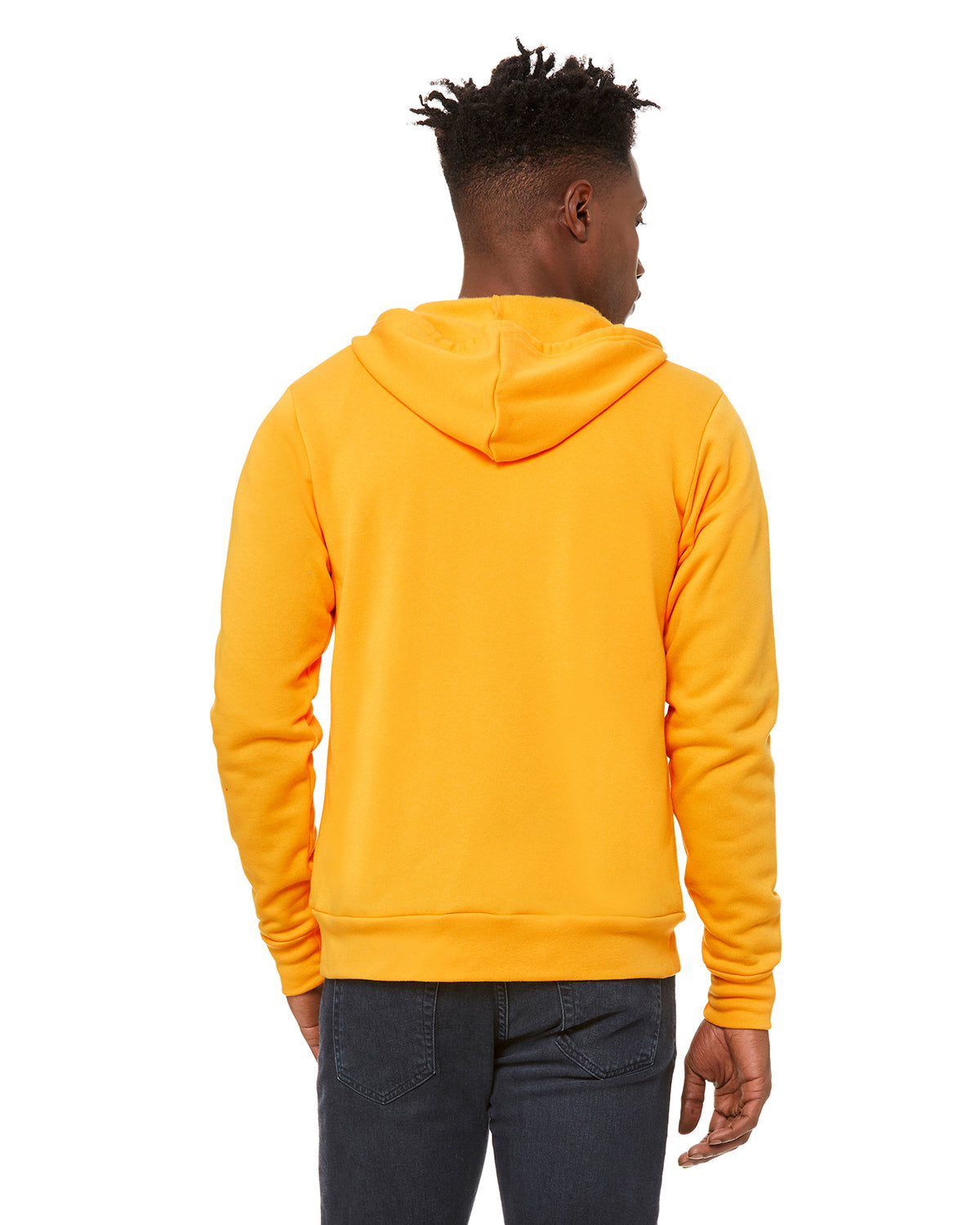 Unisex Poly-Cotton Sponge Fleece Full-Zip Hoodie - Gold