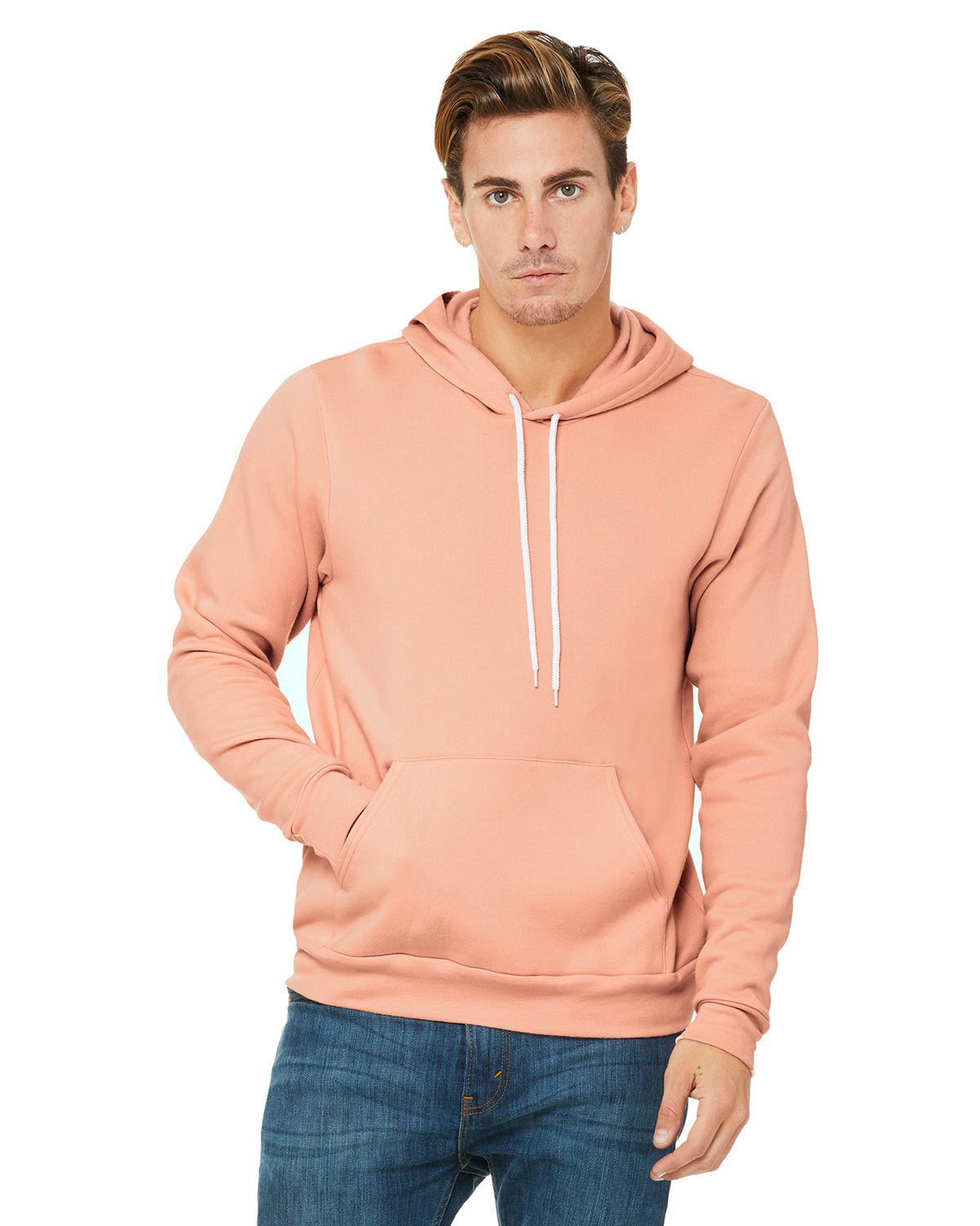 Unisex Sponge Fleece Pullover Hoodie - Peach