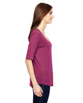 Women's Triblend Deep Scoop 1/2-Sleeve T-Shirt - Heather Raspberry