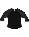 Women's Baseball T-Shirt - Black / Storm Camo