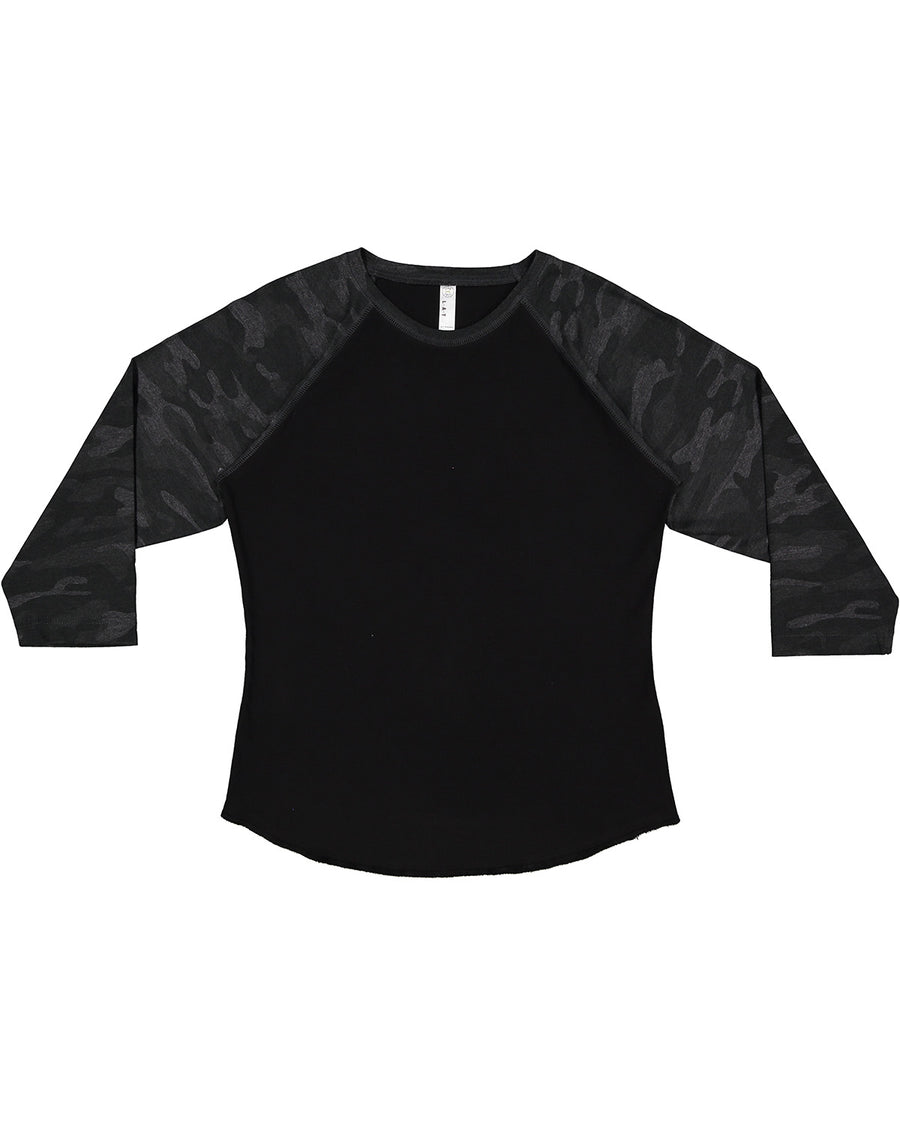 Women's Baseball T-Shirt - Black / Storm Camo