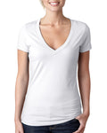 Women's CVC Deep V - White