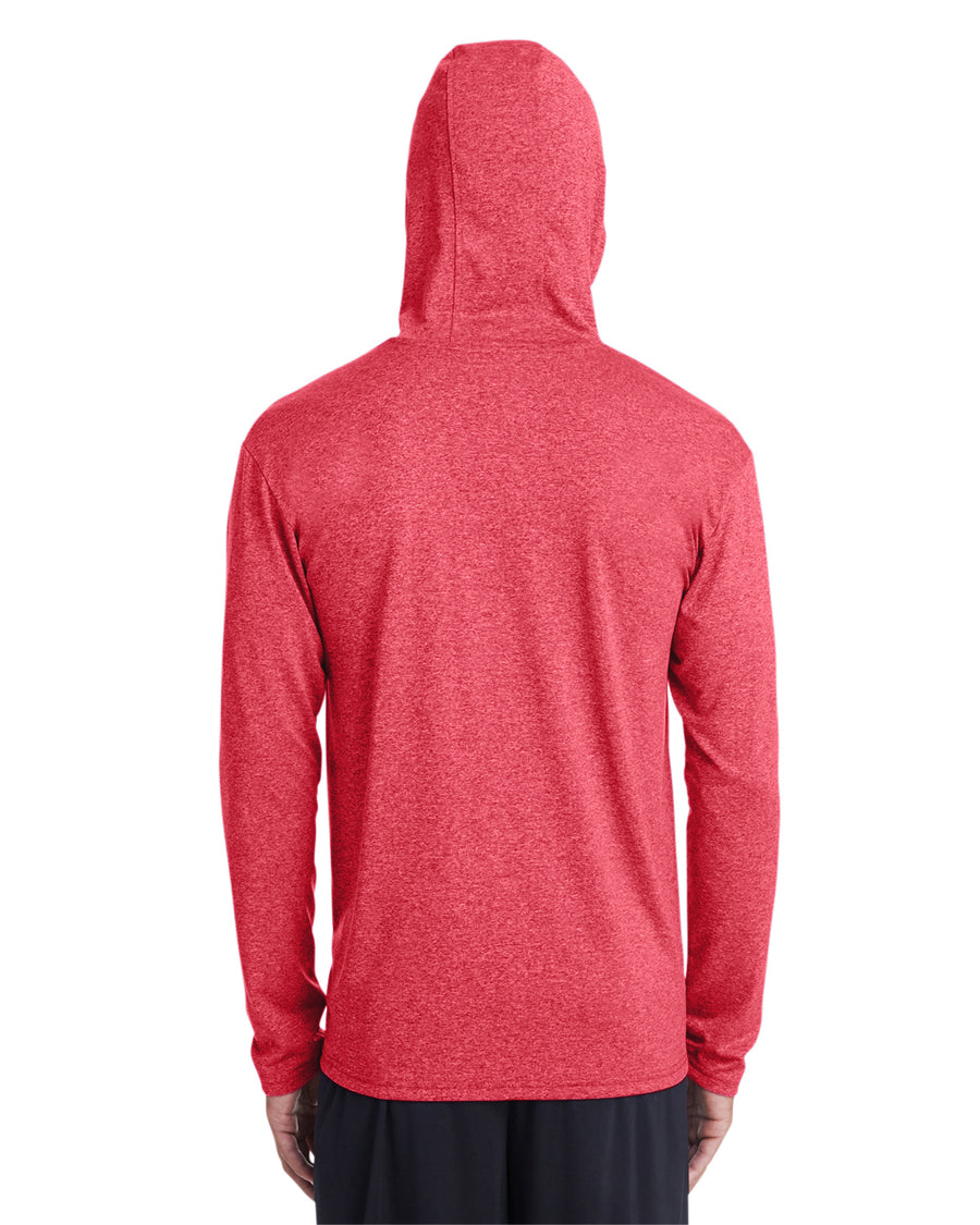 Unisex Performance®  Hooded T-Shirt - Heather Sport Scarlet Red