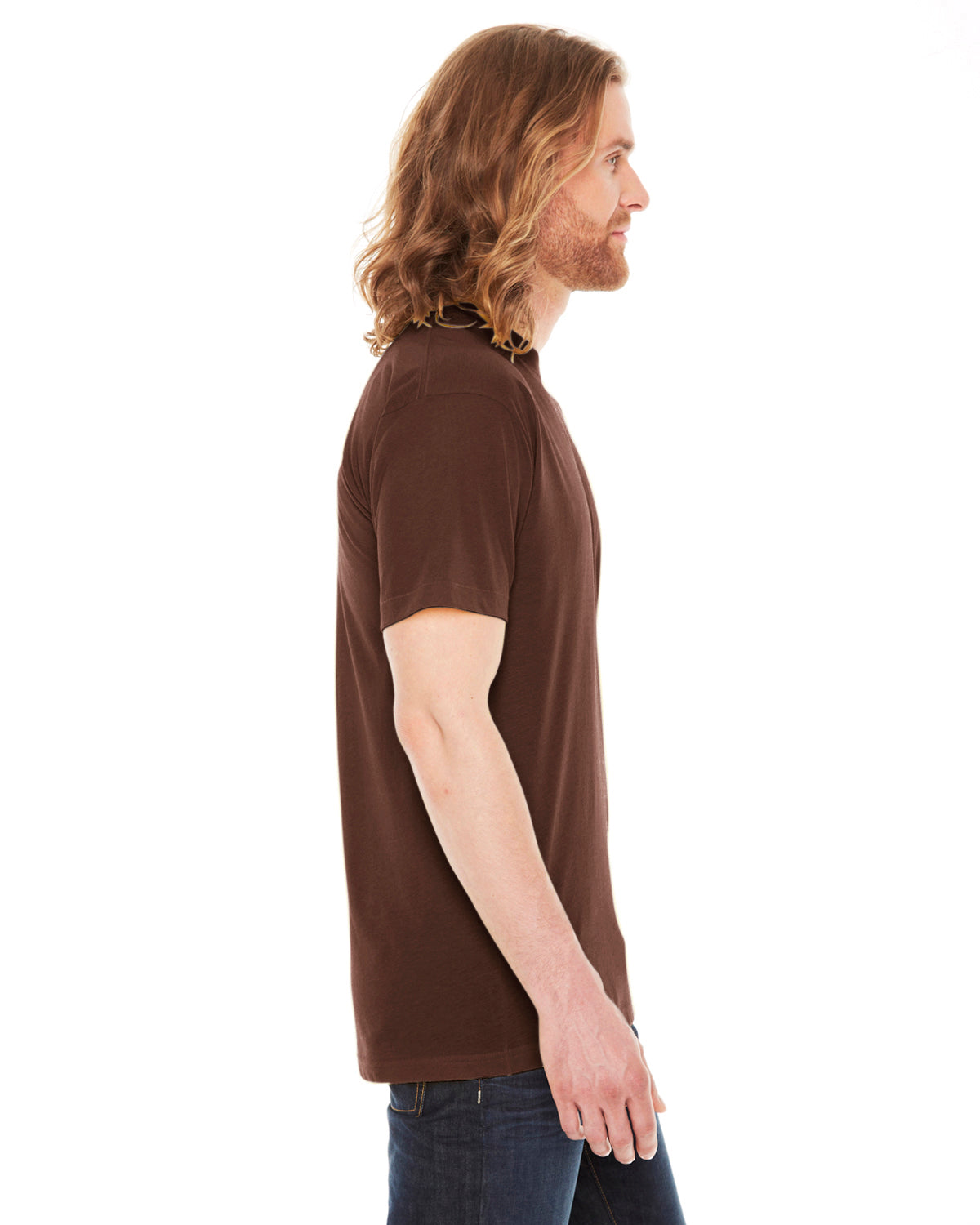 Unisex Poly-Cotton Short-Sleeve Crewneck - Brown