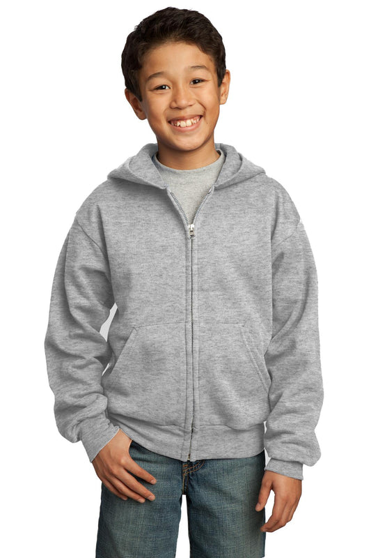 Youth Core Fleece Full-Zip Hoodie - Ash