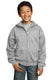 Port & Company PC90YZH - Youth Core Fleece Full-Zip Hoodie - Ash