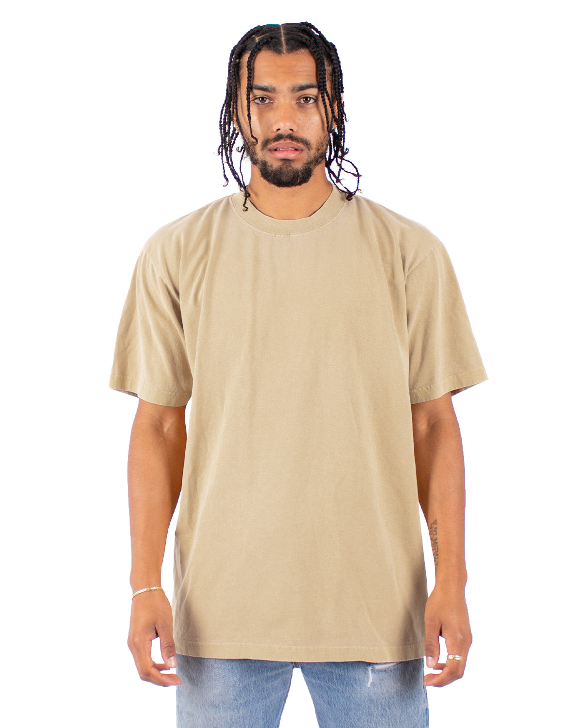 Garment-Dyed Crewneck T-Shirt - Oatmeal