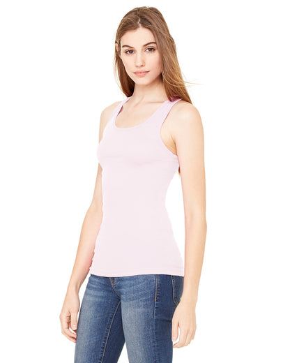 Women's Sheer Mini Rib Racerback Tank - Pink