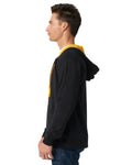 Unisex French Terry Zip Hoodie - Black / Gold