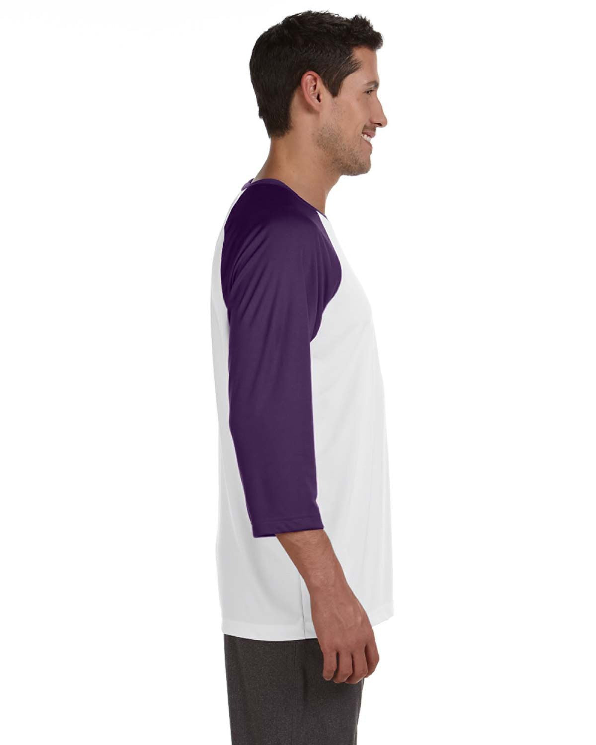 Unisex Baseball T-Shirt - White / Sport Purple