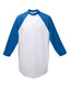 Augusta Sportswear 4421 - Youth Three-Quarter Sleeve Baseball Jersey - White / Royal