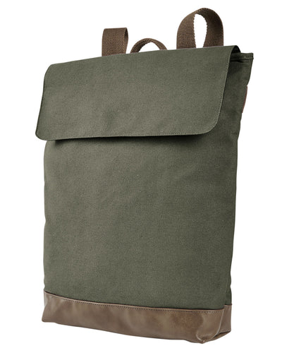 Canvas Rucksack Backpack - Jungle / Brown