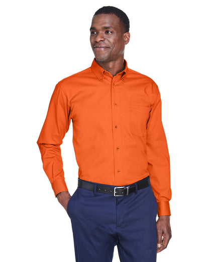 Men's Easy Blend™ Long-Sleeve Twill Shirt with Stain-Release - Team Orange