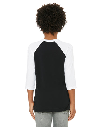 Youth 3/4-Sleeve Baseball T-Shirt - Black / White