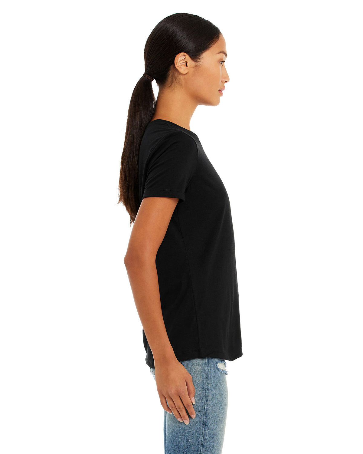 Women's Triblend Relaxed Jersey Short-Sleeve T-Shirt - Solid Black Triblend