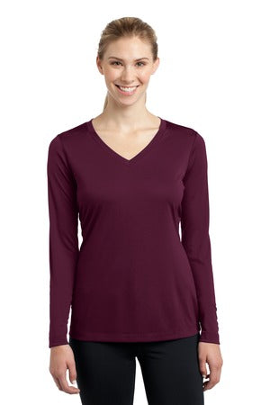 Women's Long Sleeve PosiCharge Competitor V-Neck Tee - Maroon