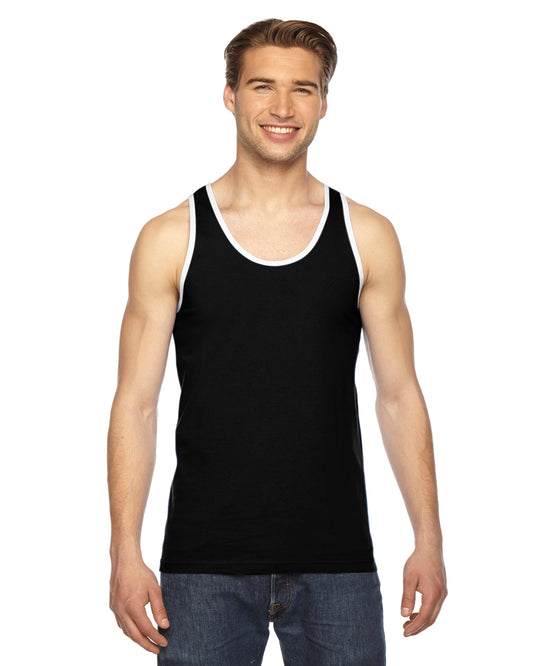Unisex Fine Jersey Tank - Black / White