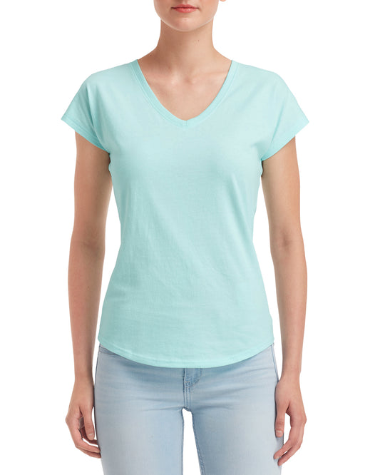Women's Triblend V-Neck T-Shirt - Teal Ice