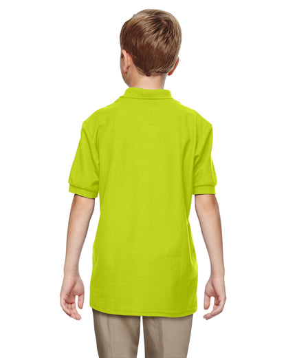Youth Double Piqué Polo - Safety Green