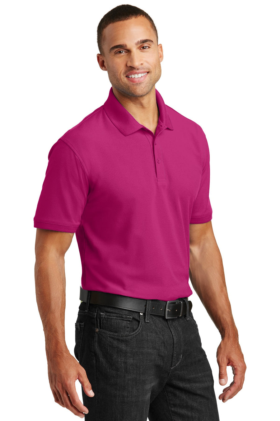 Unisex Core Classic Pique Polo - Pink Azalea