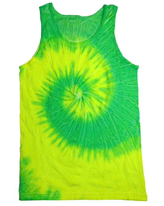 Unisex 100% Cotton Tank Top - Flo Yellow / Lime
