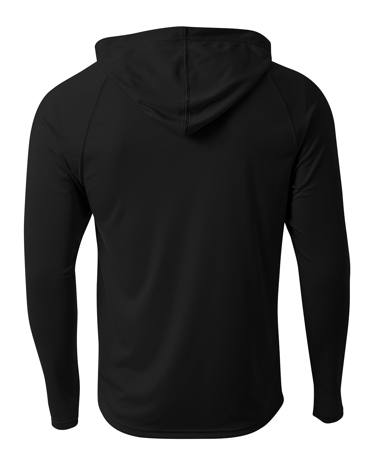 A4 Unisex Cooling Long Sleeve Hooded Tee - Black