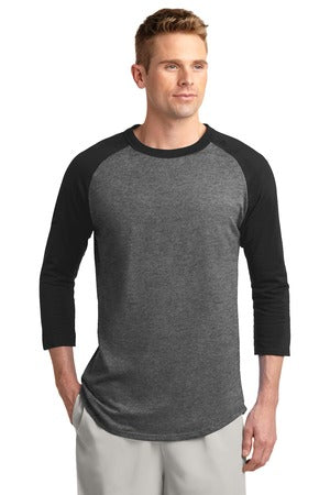 Unisex Colorblock Raglan Jersey - Dark Heather Gray / Black