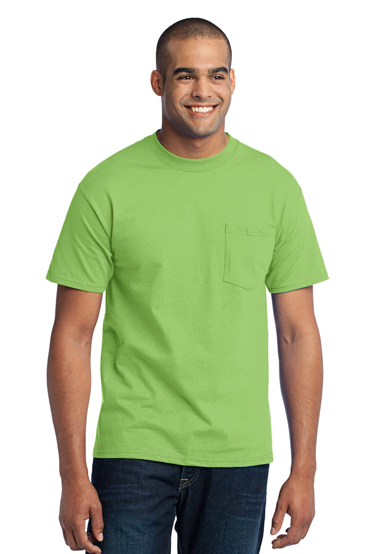 Unisex Tall Core Blend Pocket Tee - Lime