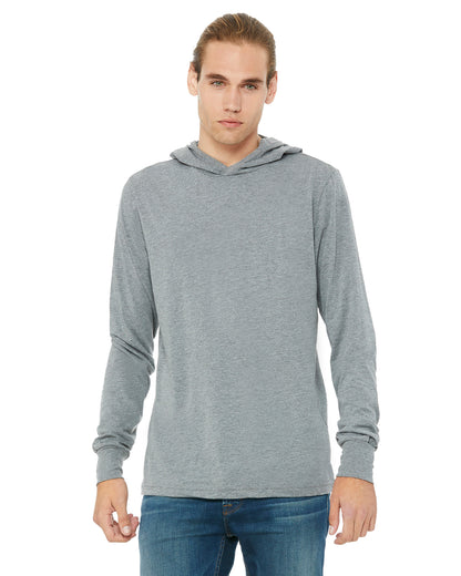 Unisex Jersey Long-Sleeve Hoodie - Gray Triblend