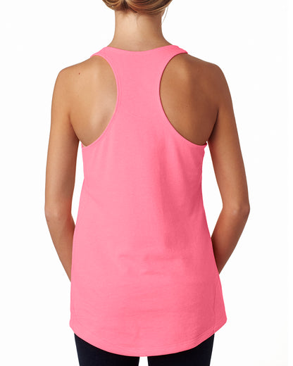 Women's French Terry Racerback Tank - Neon Heather Pink