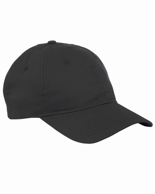 6-Panel Twill Unstructured Cap - Black