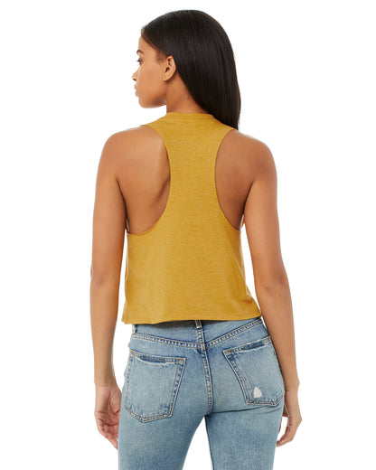 Women's Racerback Cropped Tank - Heather Mustard