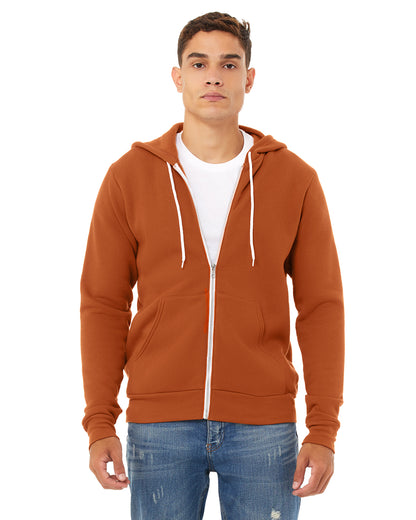 Unisex Poly-Cotton Sponge Fleece Full-Zip Hoodie - Autumn
