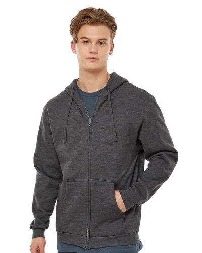Unisex Fleece Zip Hoodie - Heather Charcoal