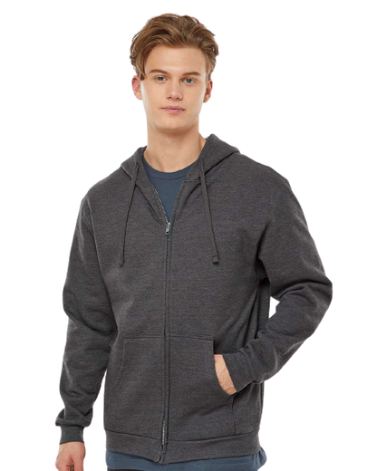 Unisex Fleece Zip Hoodie - Heather Charcoal