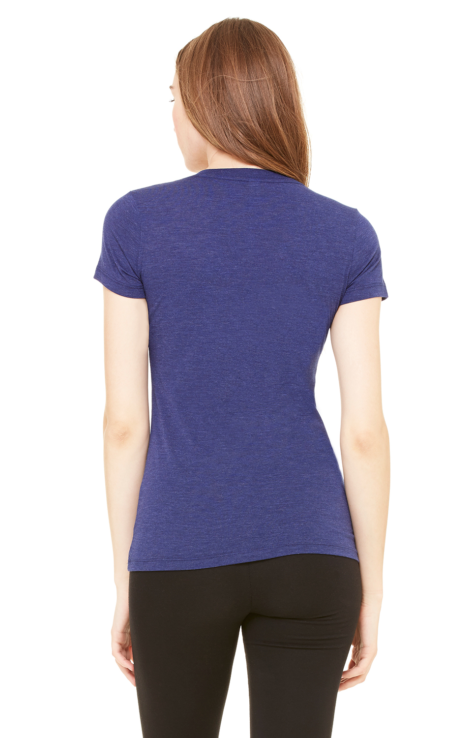 Women's Triblend Short-Sleeve Deep V-Neck T-Shirt - Navy Triblend