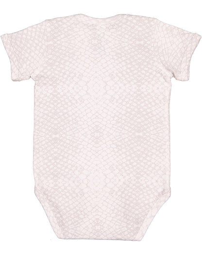 Infant Fine Jersey Bodysuit - White Reptile